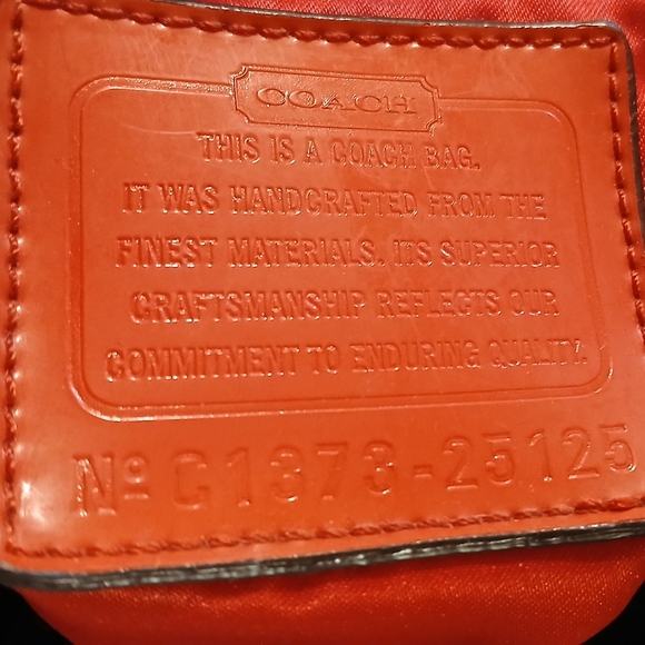 COACH Poppy Glam Scarf Print Floral Tote Bag Orange Patent Leather Hangtag Y2K - Picture 3 of 15